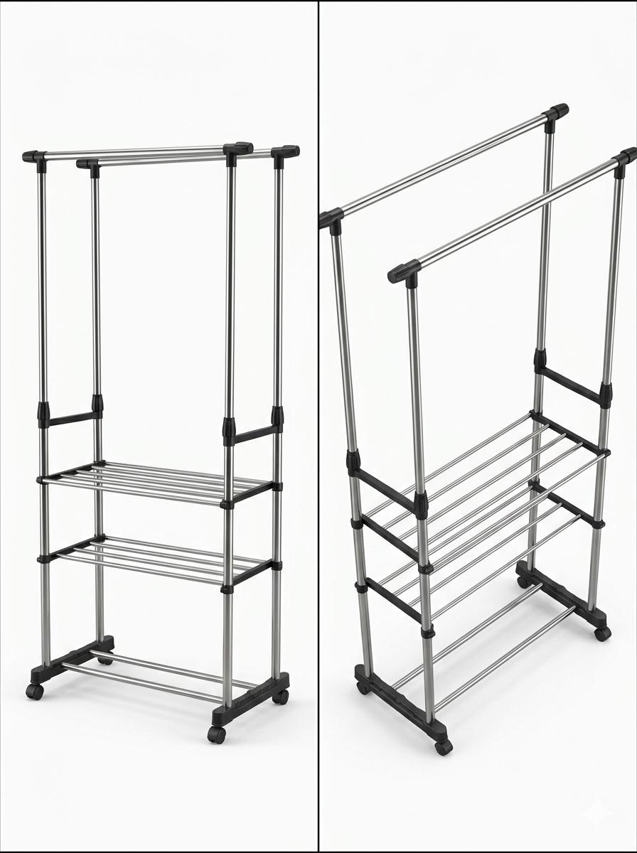 Standgarderobe aus Metall mit Haken